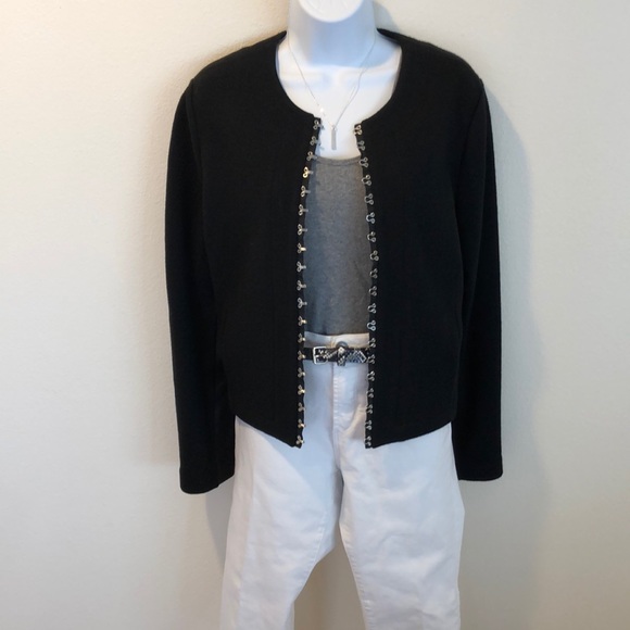 Buchanan Kang Cropped Chanel Style Black Jacket Size 12